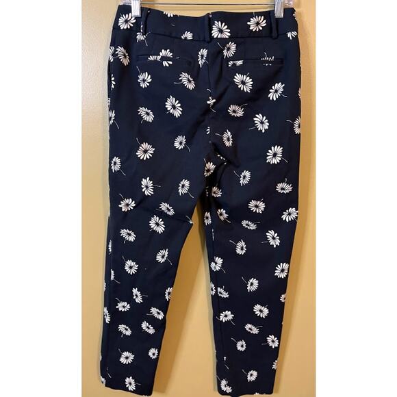 Talbots Black Floral Print Hampshire Ankle Pants Size 8 - Picture 5 of 7